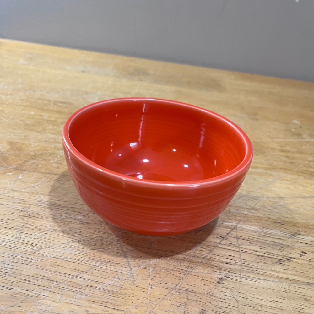Fiesta Poppy Orange Small Bistro Bowl HLC USA Art Deco Ceramic 5.25" Vtg